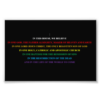 Unterschreiben Sie mit abgekürzter Nicene Creed. Fotodruck