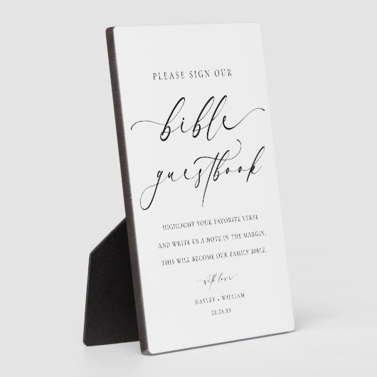 Unterschreiben Sie unser Bibel Wedbook Fotoplatte (Seite)