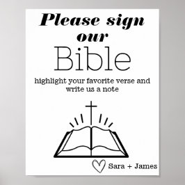 Unterschreiben Sie unser Bibel Wedbook, Modernes Z Poster