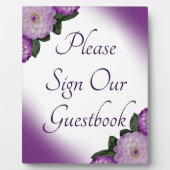 Unterschreiben Sie unser Gästebuch Dahlia Lila Lav Fotoplatte (Vorderseite)