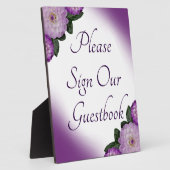 Unterschreiben Sie unser Gästebuch Dahlia Lila Lav Fotoplatte (Seite)