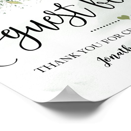 Unterschreiben Sie unser Gästebuch Hochzeit eucaly (Ecke)