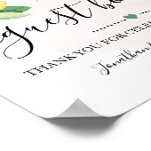 Unterschreiben Sie unser Gästebuch Hochzeitsempfan (Ecke)