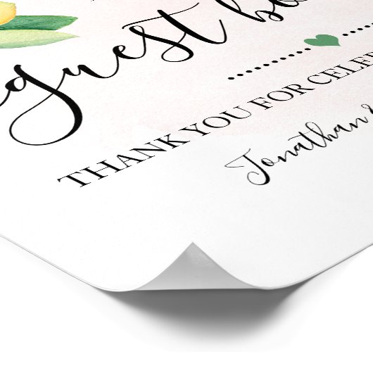 Unterschreiben Sie unser Gästebuch Hochzeitsempfan (Ecke)