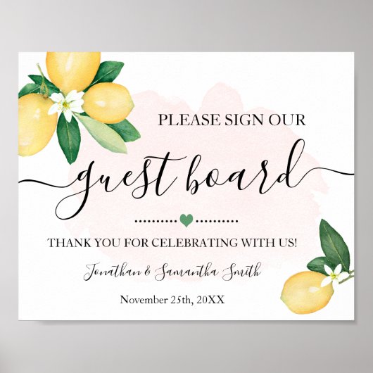 Unterschreiben Sie unser Gästebuch Hochzeitsempfan (Vorne)