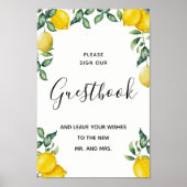 Unterschreiben Sie unser Gästebuch Hochzeitslemone (Vorne)