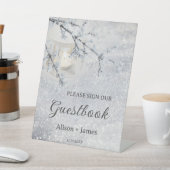 Unterschreiben Sie unser Gästebuch Hochzeitstisch Sockelschild (In SItu)