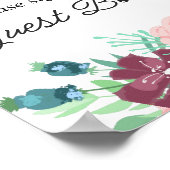 Unterschreiben Sie unser Gästebuch. Lila Blume im Poster (Ecke)