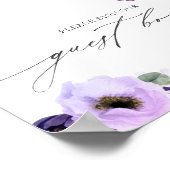 Unterschreiben Sie unser Gästebuch Lila Blumenzwie (Ecke)