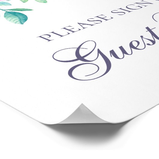 Unterschreiben Sie unser Gästebuch. Lila und rosa Poster (Ecke)
