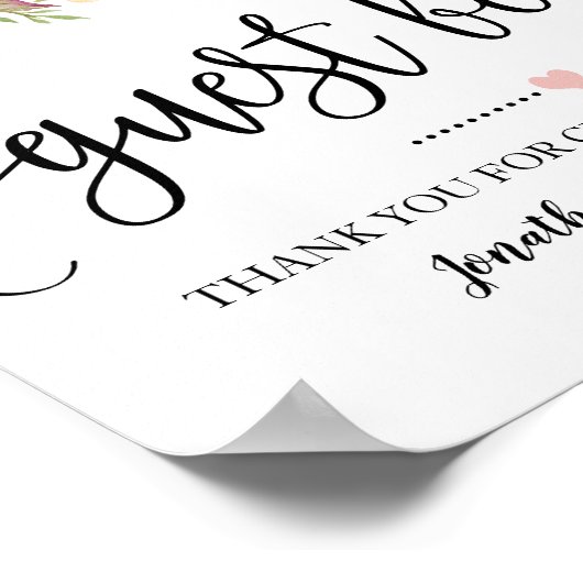 Unterschreiben Sie unser Gästebuch Polterabend pin (Ecke)