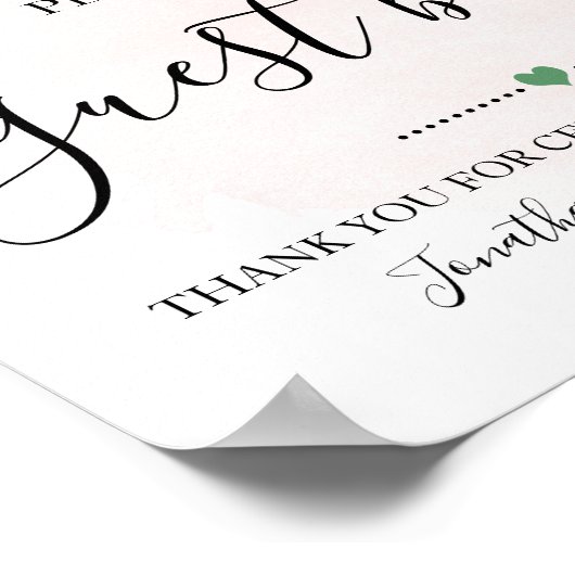 Unterschreiben Sie unser Gästebuchdusche Wedellemo Poster (Ecke)