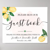 Unterschreiben Sie unser Gästebuchdusche Wedellemo Poster (Vorne)