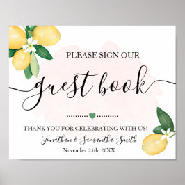 Unterschreiben Sie unser Gästebuchdusche Wedellemo Poster