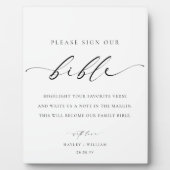 Unterschreiben Sie unsere Bibel Wedding Guest Book Fotoplatte (Vorderseite)