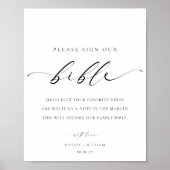 Unterschreiben Sie unsere Bibel Wedding Guest Book Poster (Vorne)