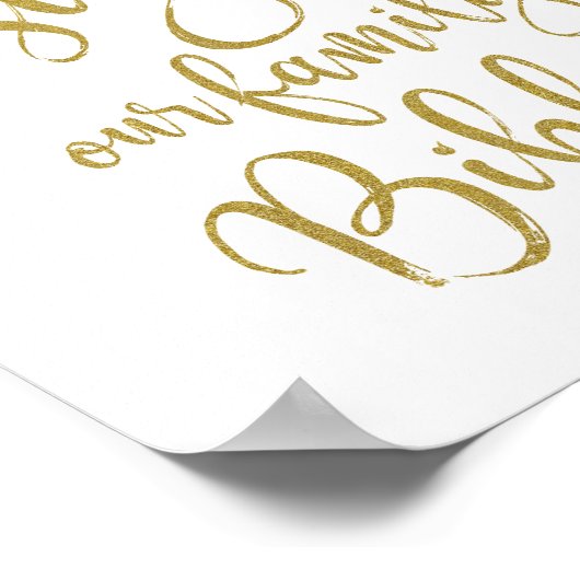 Unterschreiben Sie unsere Familienbibel 8x10 Hochz Poster (Ecke)