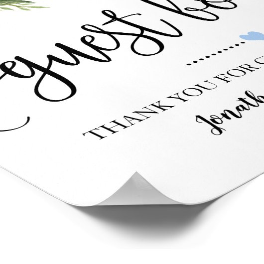 Unterschreiben Sie unseren Polterabend Blumen Poster (Ecke)