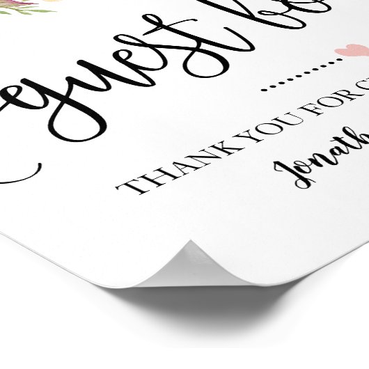 Unterschreiben Sie unseren Polterabend in Rosa Poster (Ecke)