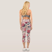 Unterschrieben mit einer Rose Capri Leggings (Rückseite)