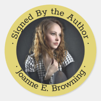 Unterschriebenes Foto für Autor-Buch-Signatur Runder Aufkleber