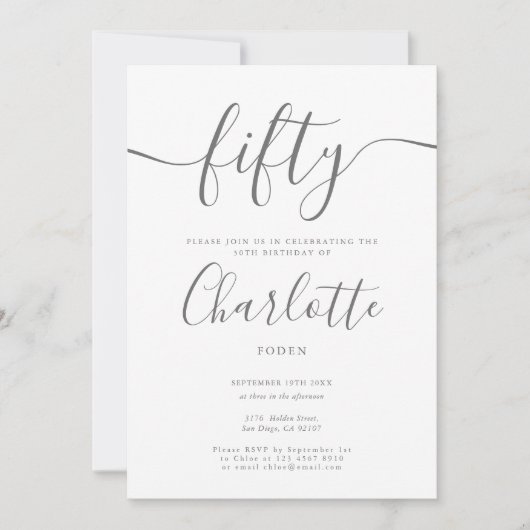 Unterschrift 50. Geburtstag Einladung (Vorderseite)