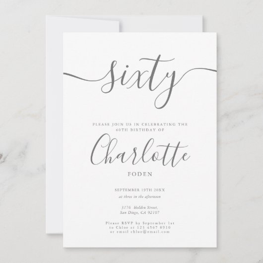 Unterschrift 60. Geburtstag Einladung (Vorderseite)