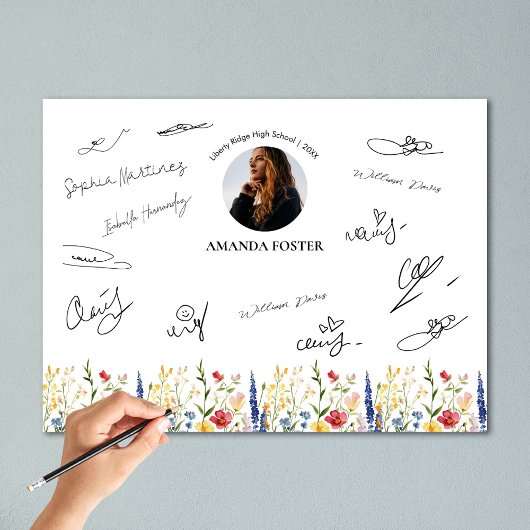 Unterschrift der blumenblutenden Foto Poster