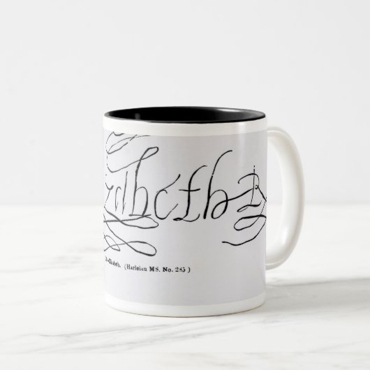 Unterschrift der Königin Elizabeth I Zweifarbige Tasse (VorderseiteRechts)