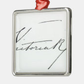 Unterschrift der Königin Victoria (Feder auf Silbernes Ornament (Links)