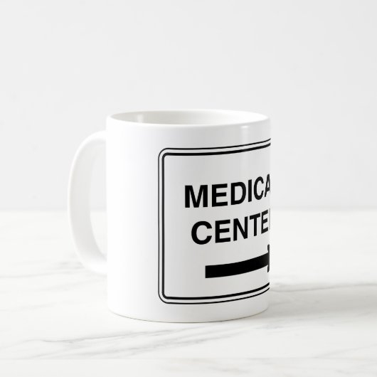 Unterschrift des medizinischen Zentrums Kaffeetasse (Vorderseite Links)