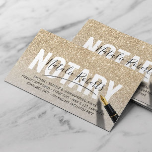Unterschrift des mobilen Notars für moderne Gold-G Visitenkarte