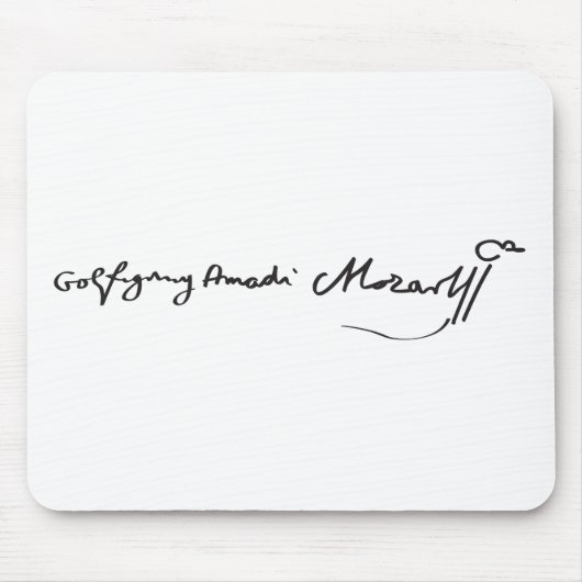 Unterschrift des Musikers Wolfgang Amadeus Mozart Mousepad (Vorne)