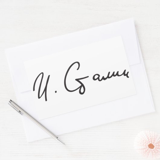 Unterschrift des sowjetischen Ministerpräsidenten Rechteckiger Aufkleber (Umschlag)