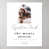 Unterschrift des Tieres Getränk mit Foto Poster (Vorne)