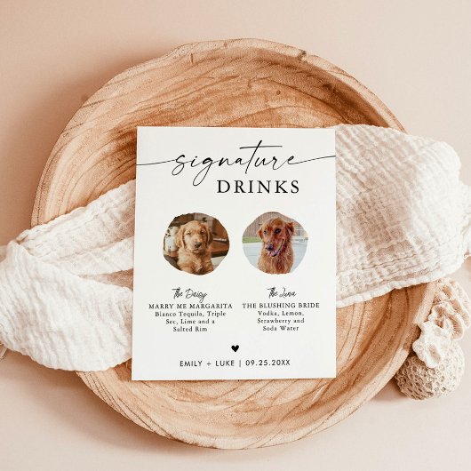 Unterschrift des Tieres Trinkzeichen | Hochzeitsge Poster