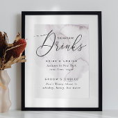 Unterschrift Drinks. Lila Hochzeit Poster