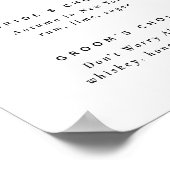 Unterschrift Drinks. Schwarz-Weiß-Hochzeit Poster (Ecke)