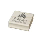 Unterschrift Familienname & Pine Trees Rücksendead Gummistempel (Stempel)