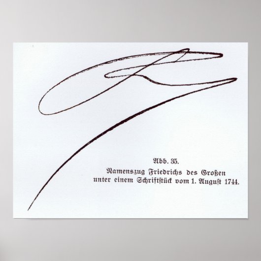Unterschrift Frederick des Großen Poster (Vorne)