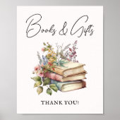 Unterschrift für Bücher und Geschenke | Book Theme Poster (Vorne)