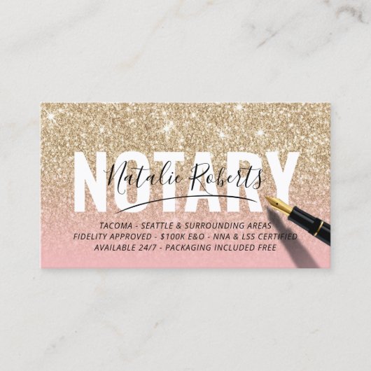 Unterschrift für den mobilen Notar Public Modern G Visitenkarte (Vorderseite)