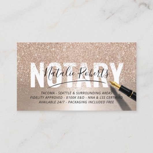 Unterschrift für den mobilen Notar Public Modern G Visitenkarte (Vorderseite)