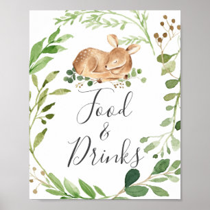 Unterschrift für Hirschbaby-Dusche Nahrungsmittel  Poster