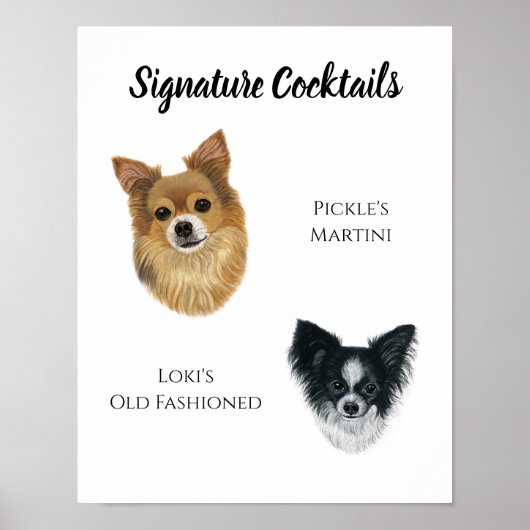 Unterschrift für Hunde Trinkzeichen Poster (Vorne)