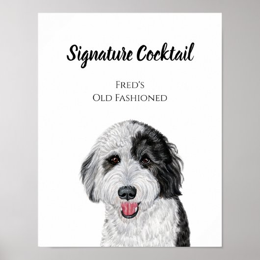 Unterschrift für Hunde Trinkzeichen Poster (Vorne)
