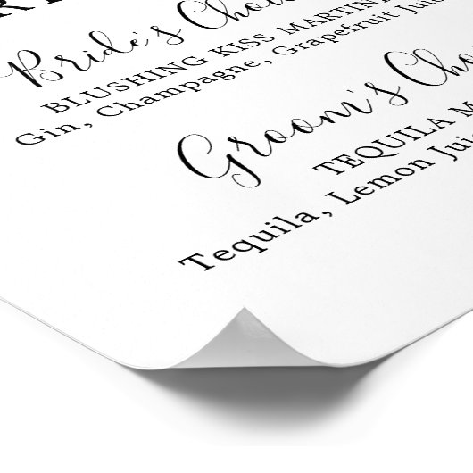 Unterschrift für Minimalistische Signaturgetränke Poster (Ecke)