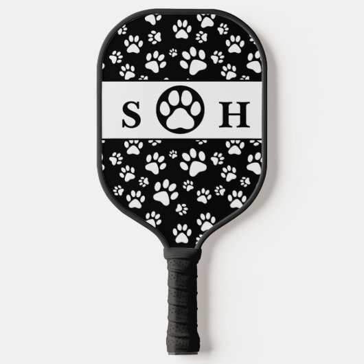 Unterschrift für Schwarzweiß-Paws Pickleball Schläger (Vorderseite)