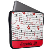 Unterschrift für Stethoskope, Herz und Polka-Punkt Laptopschutzhülle (Vorne Rechts)