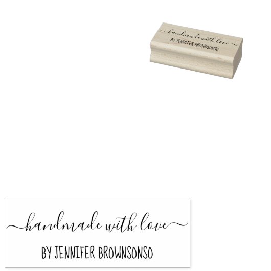 Unterschrift Handgefertigt mit Liebe Gummistempel (Stempel)